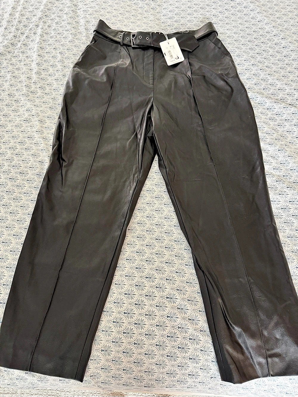 Ted BakerFaydell Faux-Leather Trousers Straight Leg Pants Black US size 10